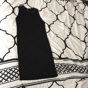 Black stretchy midi dress